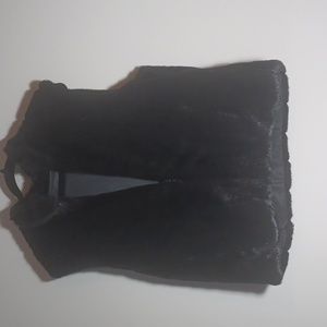 Black Faux Fur Vest with pockets